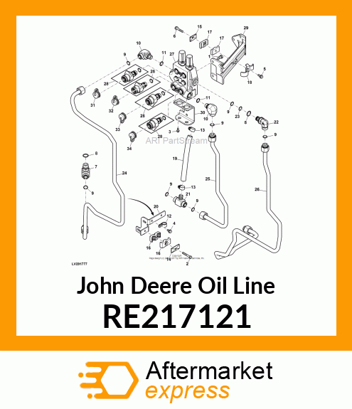 OIL LINE, HITCH TO MID SCV RE217121