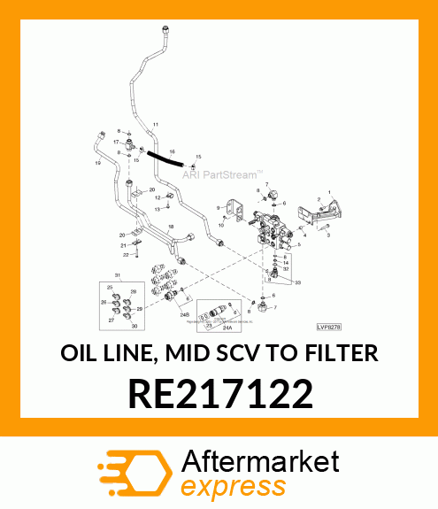 OIL LINE, MID SCV TO FILTER RE217122