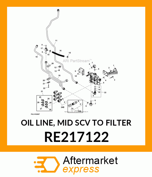 OIL LINE, MID SCV TO FILTER RE217122