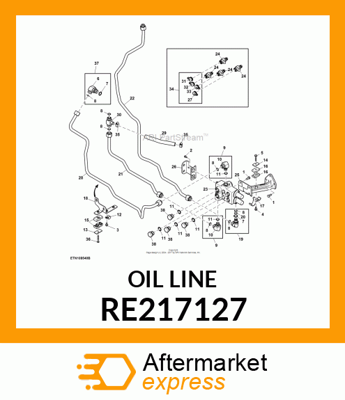 OIL LINE, MID TO REAR STRADDLE RE217127