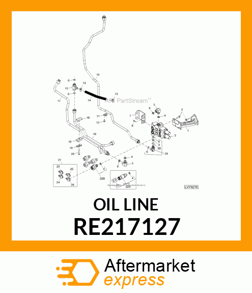 OIL LINE, MID TO REAR STRADDLE RE217127