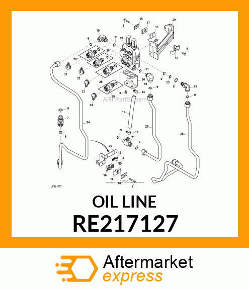 OIL LINE, MID TO REAR STRADDLE RE217127