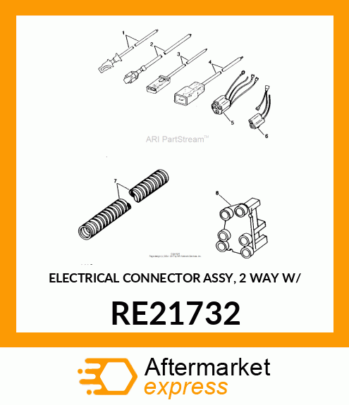 ELECTRICAL CONNECTOR ASSY, 2 WAY W/ RE21732