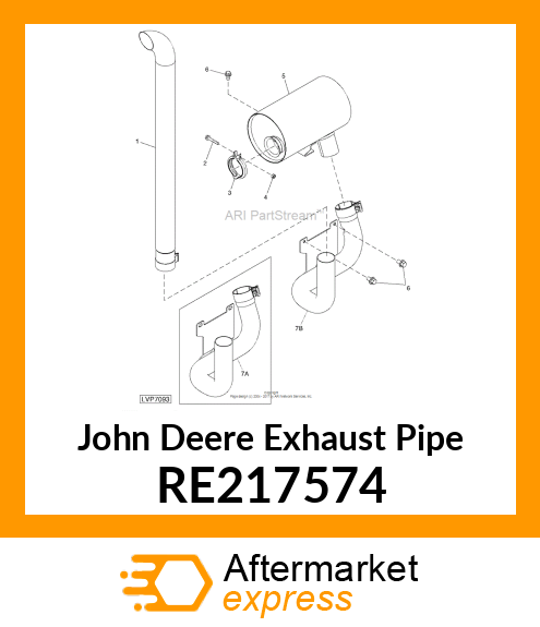 EXHAUST PIPE, VERTICAL RE217574