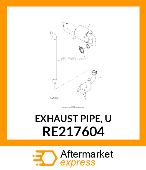 EXHAUST PIPE, U RE217604