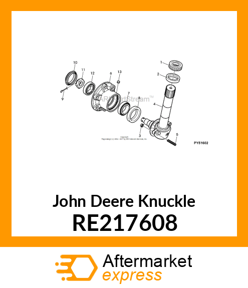 KNUCKLE, AND KING PIN ASSEMBLY, LH RE217608