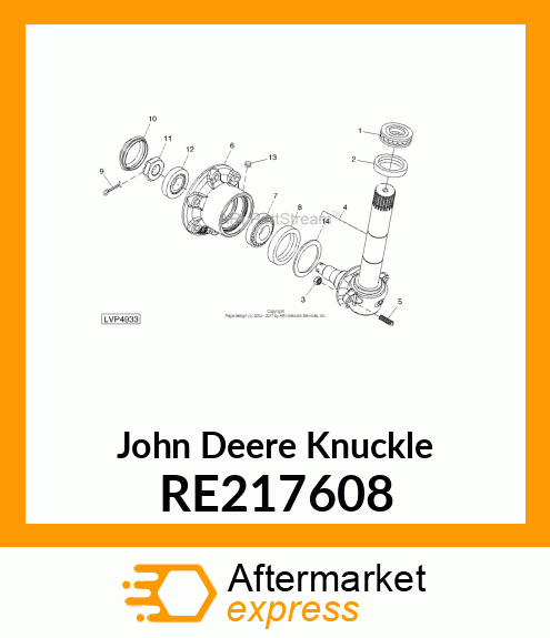 KNUCKLE, AND KING PIN ASSEMBLY, LH RE217608