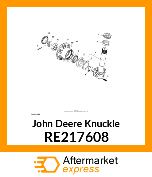 KNUCKLE, AND KING PIN ASSEMBLY, LH RE217608