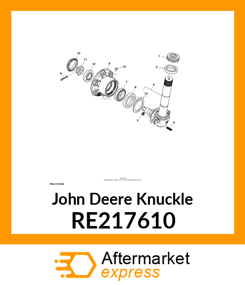 KNUCKLE, AND KING PIN ASSEMBLY, RH RE217610