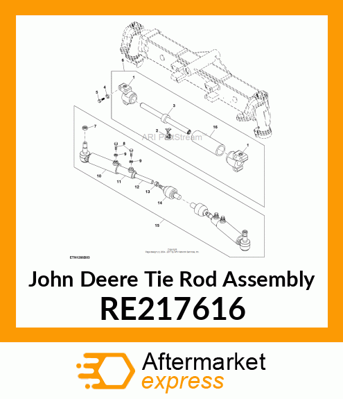 TIE ROD, ADJUSTABLE RE217616