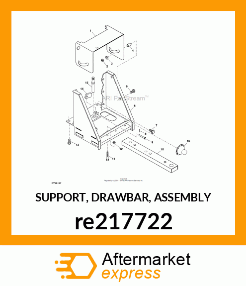 SUPPORT, DRAWBAR, ASSEMBLY re217722