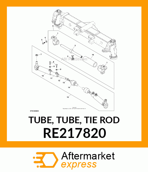 TUBE, TUBE, TIE ROD RE217820