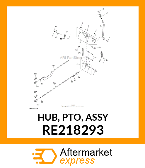 HUB, PTO, ASSY RE218293