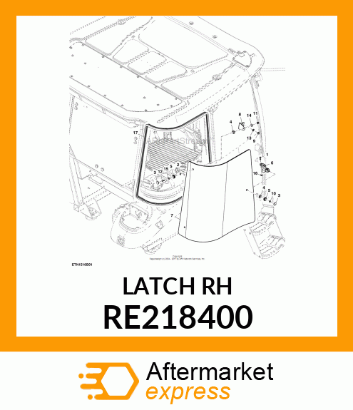 LATCH, SIDE WINDOW, RH RE218400