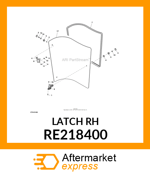 LATCH, SIDE WINDOW, RH RE218400