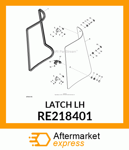 LATCH, SIDE WINDOW, LH RE218401