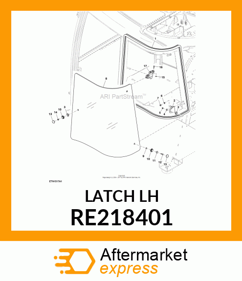 LATCH, SIDE WINDOW, LH RE218401