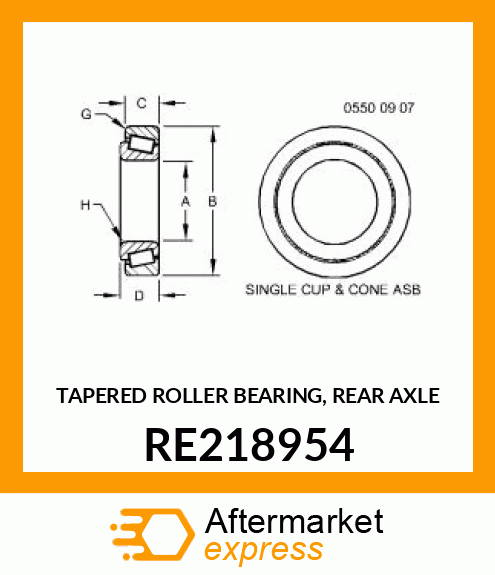 TAPERED ROLLER BEARING, REAR AXLE RE218954