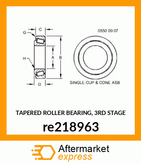 TAPERED ROLLER BEARING, 3RD STAGE re218963