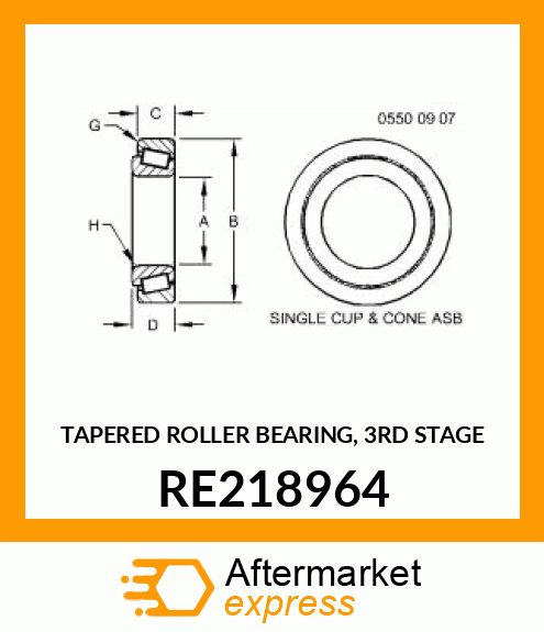 TAPERED ROLLER BEARING, 3RD STAGE RE218964