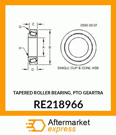 TAPERED ROLLER BEARING, PTO GEARTRA RE218966