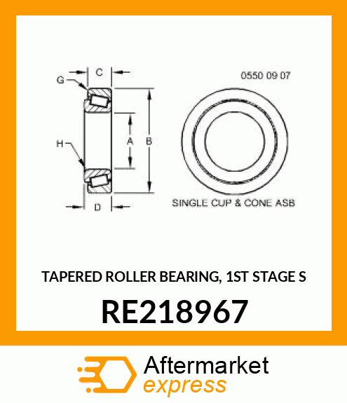 TAPERED ROLLER BEARING, 1ST STAGE S RE218967