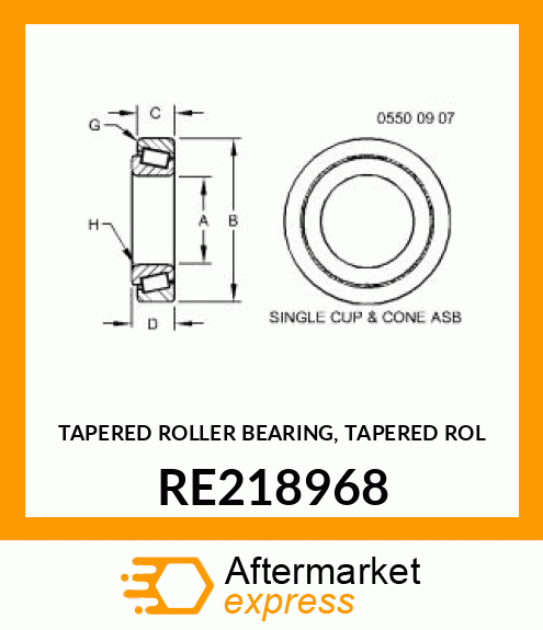 TAPERED ROLLER BEARING, TAPERED ROL RE218968