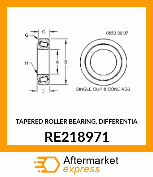 TAPERED ROLLER BEARING, DIFFERENTIA RE218971