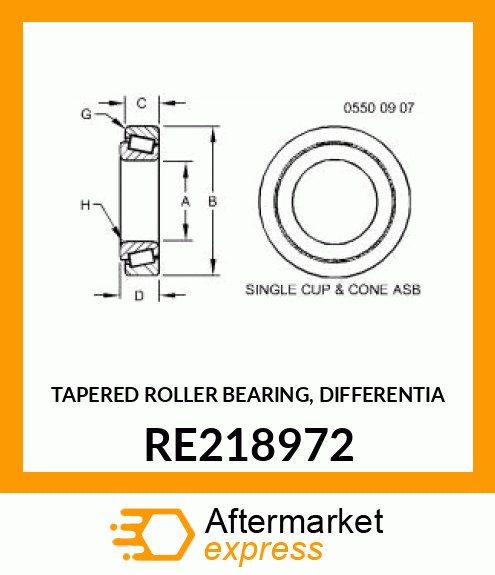 TAPERED ROLLER BEARING, DIFFERENTIA RE218972