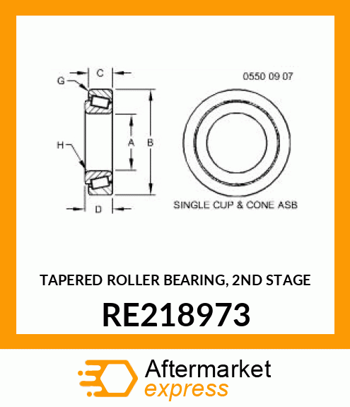 TAPERED ROLLER BEARING, 2ND STAGE RE218973