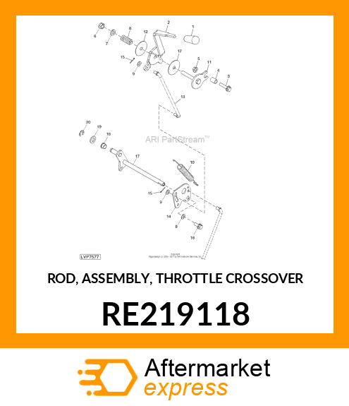 ROD, ASSEMBLY, THROTTLE CROSSOVER RE219118