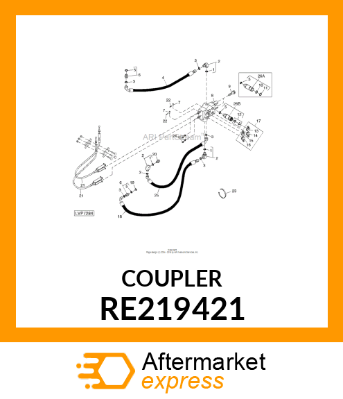 Hyd. Quick-Connect Coupler - HYD. QUICK-CONNECT COUPLER, W/ O-RI RE219421