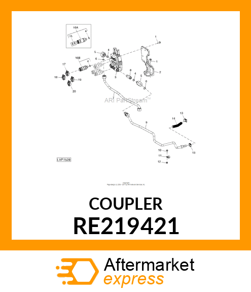 Hyd. Quick-Connect Coupler - HYD. QUICK-CONNECT COUPLER, W/ O-RI RE219421