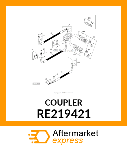 Hyd. Quick-Connect Coupler - HYD. QUICK-CONNECT COUPLER, W/ O-RI RE219421