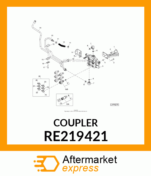 Hyd. Quick-Connect Coupler - HYD. QUICK-CONNECT COUPLER, W/ O-RI RE219421