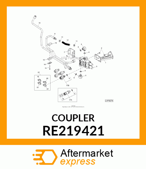 Hyd. Quick-Connect Coupler - HYD. QUICK-CONNECT COUPLER, W/ O-RI RE219421