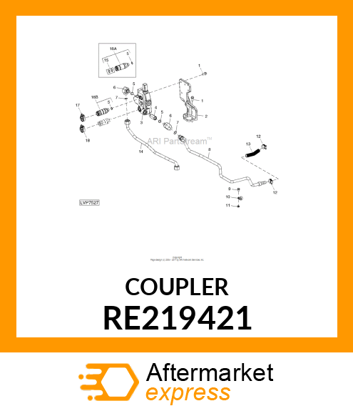 Hyd. Quick-Connect Coupler - HYD. QUICK-CONNECT COUPLER, W/ O-RI RE219421