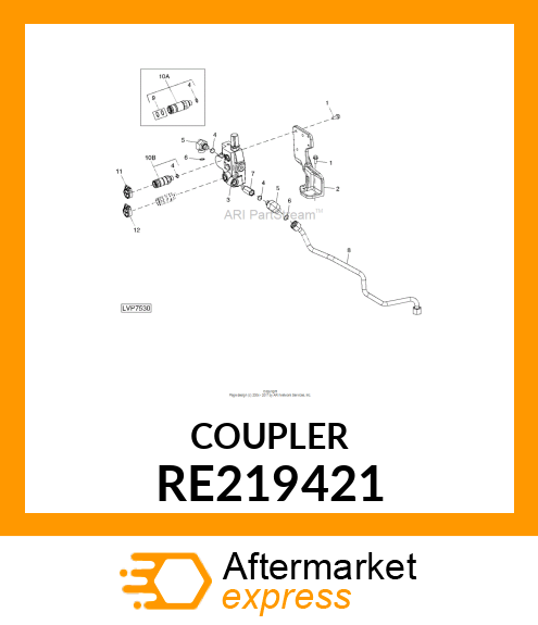 Hyd. Quick-Connect Coupler - HYD. QUICK-CONNECT COUPLER, W/ O-RI RE219421