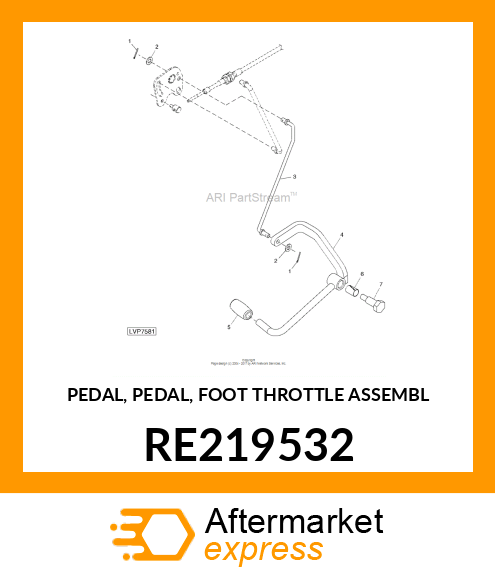 PEDAL, PEDAL, FOOT THROTTLE ASSEMBL RE219532