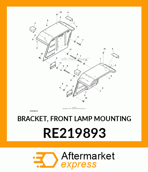 BRACKET, FRONT LAMP MOUNTING RE219893