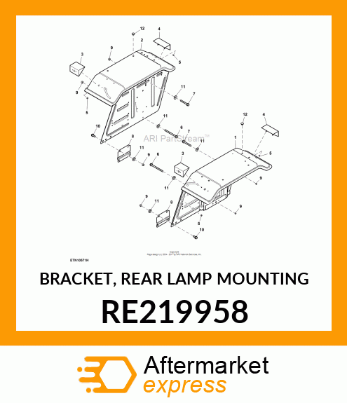 BRACKET, REAR LAMP MOUNTING RE219958