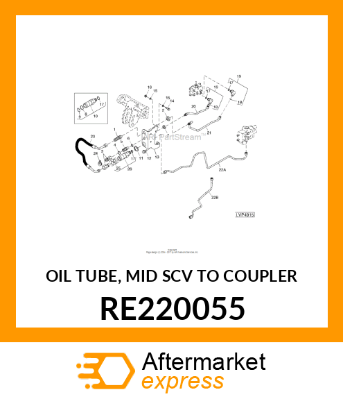 OIL TUBE, MID SCV TO COUPLER RE220055