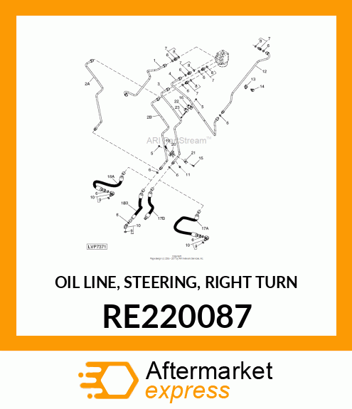 OIL LINE, STEERING, RIGHT TURN RE220087
