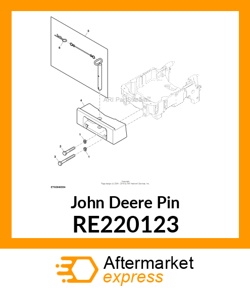 PIN, ASSY, FRONT TOE HOOK RE220123