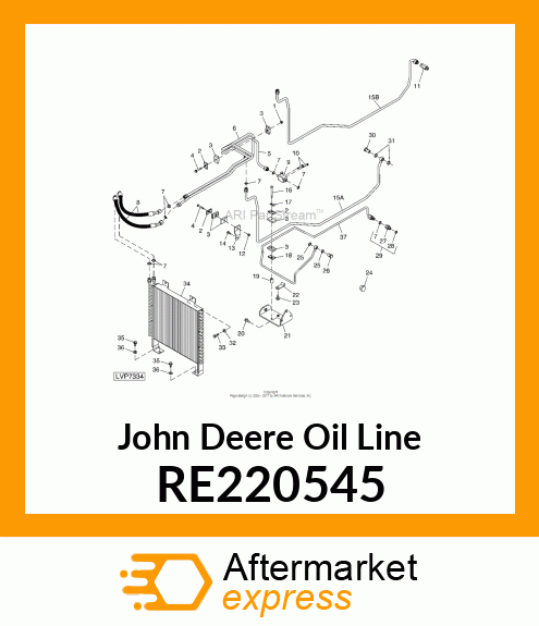 OIL LINE, 20 BAR LH TRANSMISSION TO RE220545