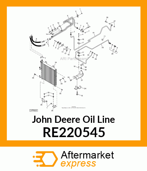 OIL LINE, 20 BAR LH TRANSMISSION TO RE220545