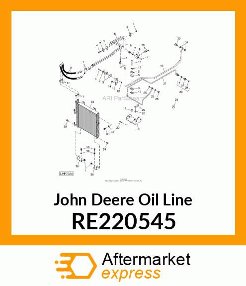 OIL LINE, 20 BAR LH TRANSMISSION TO RE220545