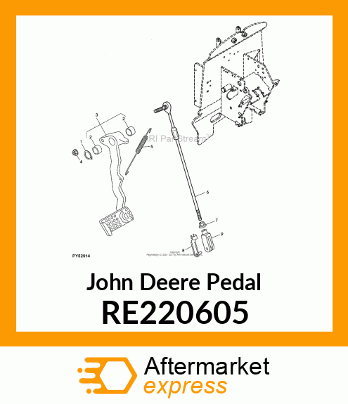 PEDAL, CLUTCH ASSEMBLY WITH BUSHING RE220605