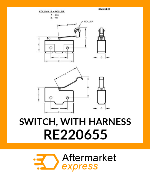 SWITCH, WITH HARNESS RE220655