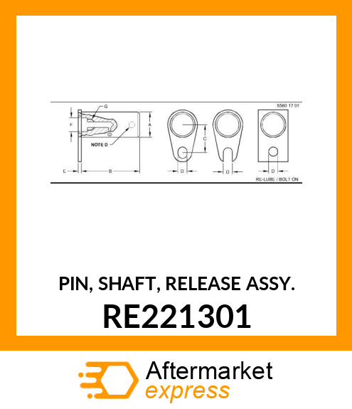 PIN, SHAFT, RELEASE ASSY. RE221301